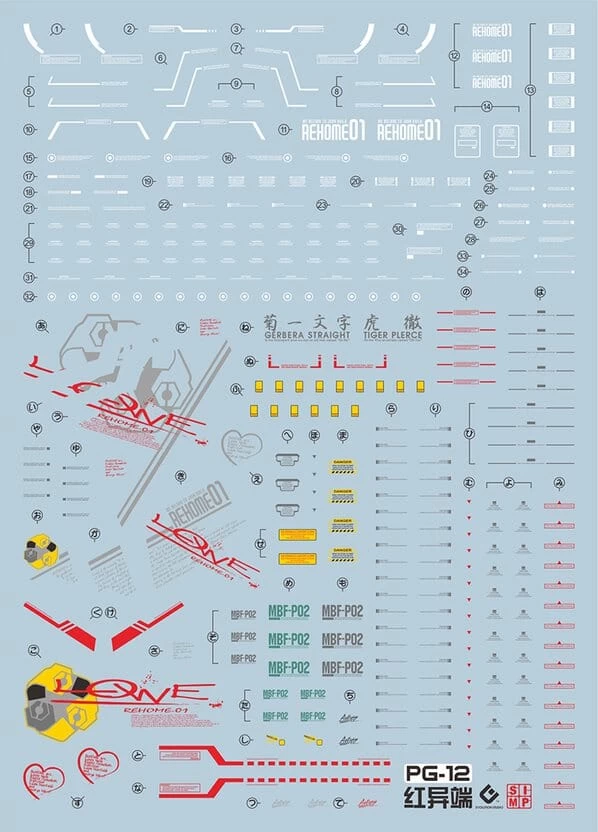 D30 PG Red Astray Gundam Decal Sheet 4 D30 PG Red Astray Gundam Decal Sheet - Image 2