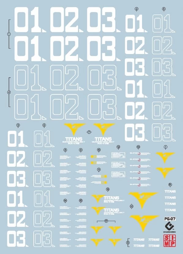 D31 PG RX-178 Gundam MK-II (Titans) Decal Sheet 4 D31 PG RX-178 Gundam MK-II (Titans) Decal Sheet - Image 2