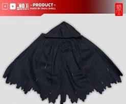 Snail Shell Black Tactical Hooded Cape For 1/10 & 1/12 Mecha Girl