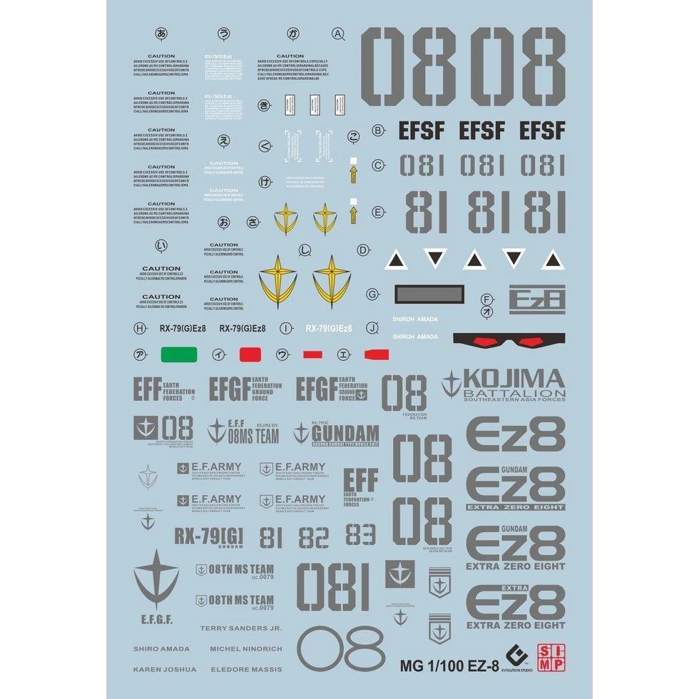 E39 MG Gundam EZ-8 Decal Sheet 4 E39 MG Gundam EZ-8 Decal Sheet - Image 2