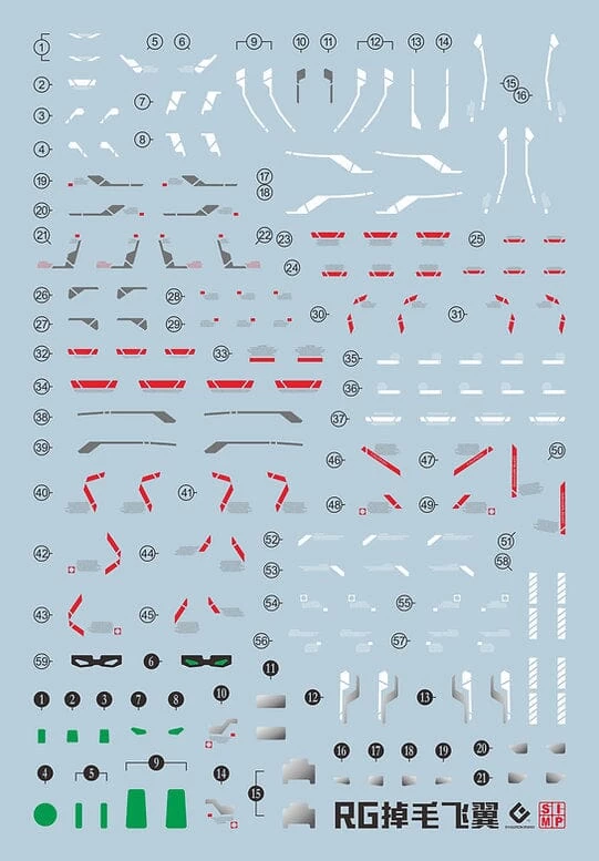 C19 RG Gundam Wing Zero Custom Decal Sheet 4 C19 RG Gundam Wing Zero Custom Decal Sheet - Image 2